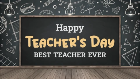 Chalkboard Style Teacher's Day Design Template - Celebrate The Best Teacher Ever!