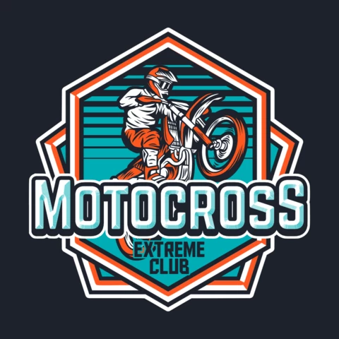 Plantilla de diseño de logotipo de club extremo de motocross