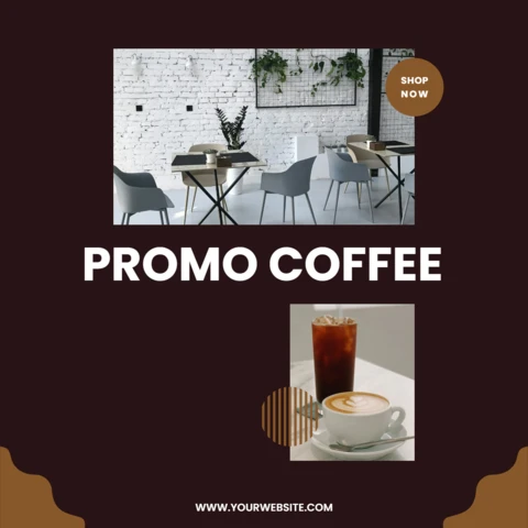 Coffee Shop Promotional Social Media Post Design Template