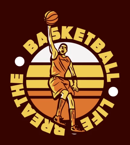 Basketball Player Vintage Logo Design Template