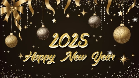 Ornements dorés, bonne année, 2025 modèle de design