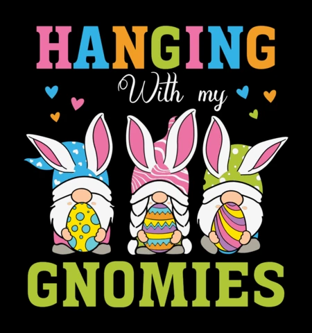 Colgando con mis gnomos divertido diseño de la camiseta de Pascua