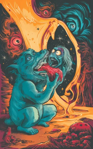 Funky Horror Illustration Design Template for Unique Artwork Projects