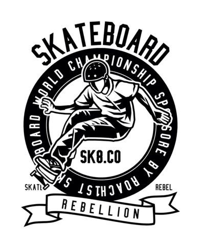 Plantilla de diseño de camiseta Skateboard rebellion