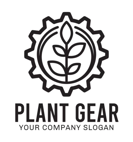 Plant Gear Logo Design Template