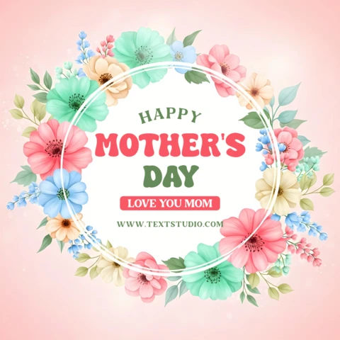 Plantilla de tarjeta de felicitación del Día de la Madre en acuarela floral pastel
