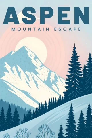 Mountain Escape Design Template for Aspen Travel Posters