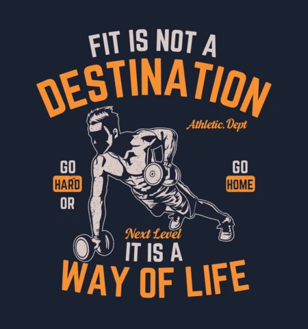 Fit Not A Destination Gym T-shirt Design Template