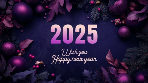Purple Luxury New Year Celebration Design Template