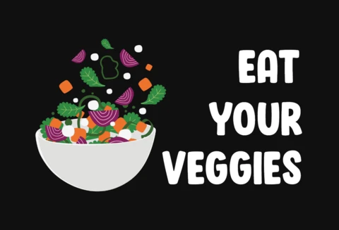Eat Your Veggies Vegan T-Shirt Design Template