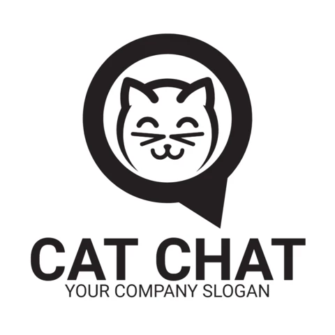 Modèle de logo pour le chat à tête de chat