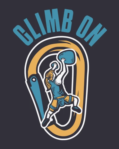 Modelo de design de camiseta feminina de alpinista