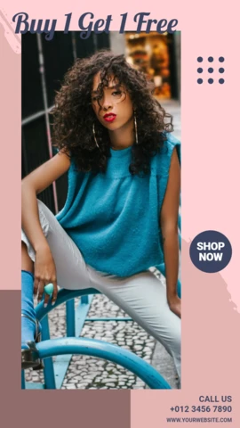 Woman Fashion Offer Commercial Instagram Story Post Design Template