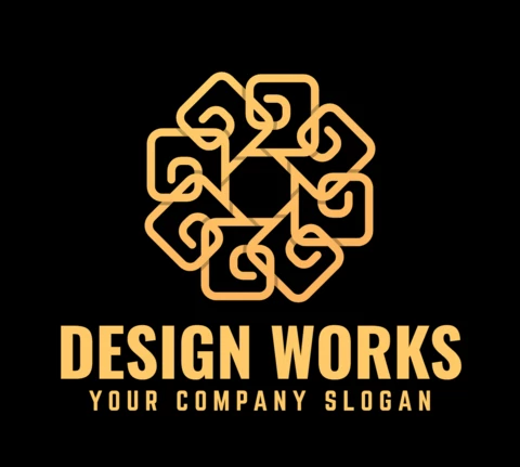 Modèle de conception de logo abstrait de travail de conception