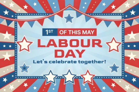 Festive Labour Day Celebration Template - Vintage Americana Design