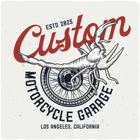 Modèle de t-shirt vintage garage moto personnalisé