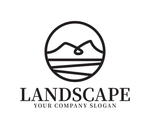 Designvorlage für das Logo „Landschaft, Hügel, Berge“