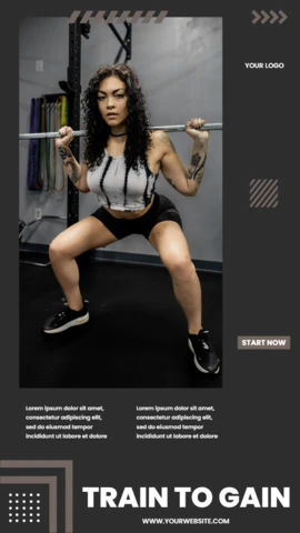 Szablon postu na Instagramie "Train to gain gym