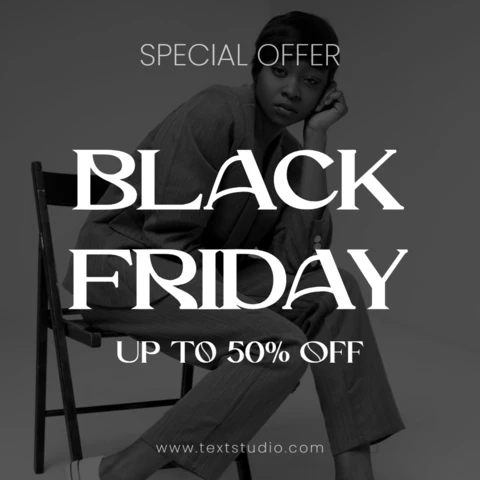 Black And White Modern Black Friday Instagram Post Templete