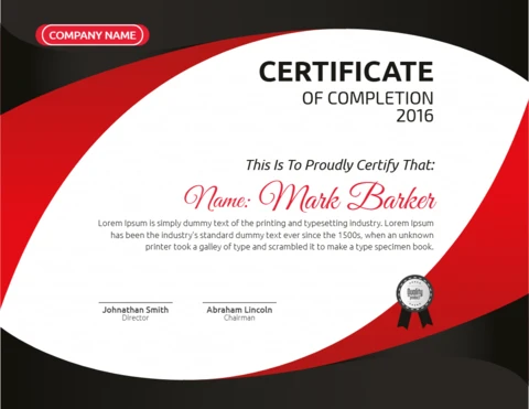 Abstract Corporate Employee Certificate Of Completion Post Design Template