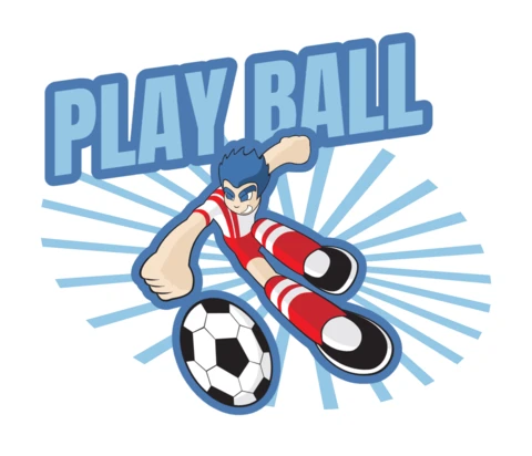 Boys Play Football T-Shirt Design Template