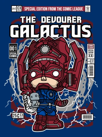 Galactus Cartoon Character Magazine Cover Design Template