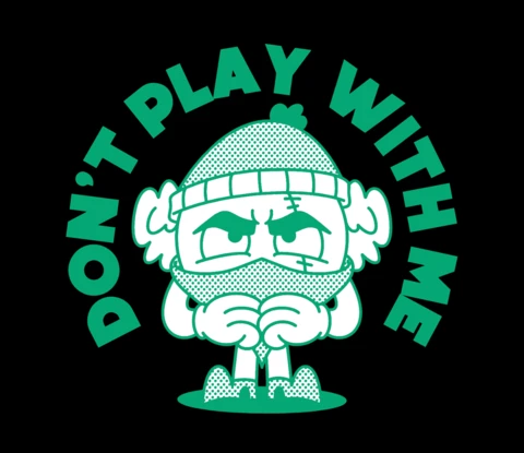 Don't Play With Me Intimidating Cartoon Character T-Shirt Design Template