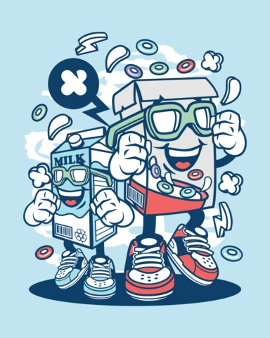 Breakfast Box Cartoon Character Design Template