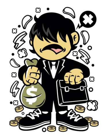 Mafia Kid Cartoon Character T-shirt Design Template