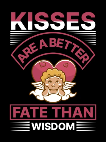 Modelo de design de citação de amor extravagante com ilustração de querubim