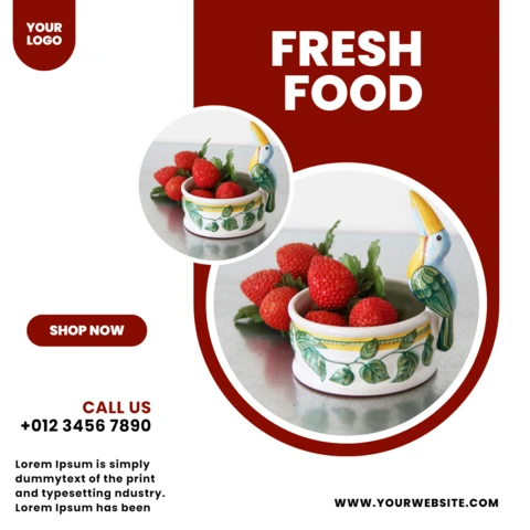Striking Visual Restaurant Ad Instagram Post Design Template