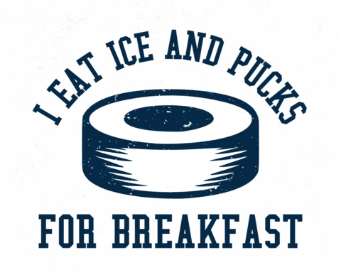 Hockey Puck Vintage T-shirt Design Template