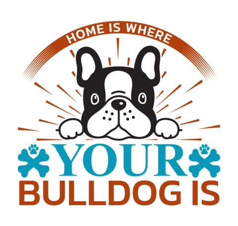Verspielte Bulldogge Home Design Vorlage für Haustierliebhaber Merchandising