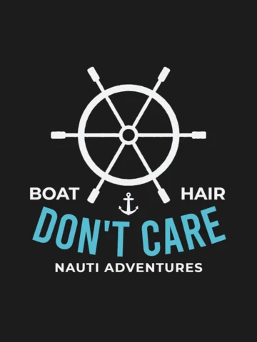 Design de modelo de camiseta "Boat hair don't care nauti adventures
