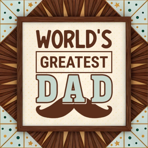 Mustache Father's Day Design Template for World's Greatest Dad