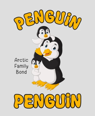 Arctic Family Bond Penguin Design Template