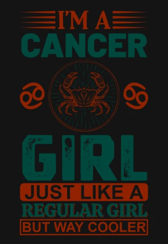 I'm A Cancer Girl Zodiac Sign T-Shirt Design Template