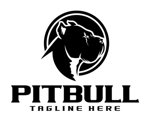 Plantilla de diseño gráfico de logotipo de pitbull fuerte
