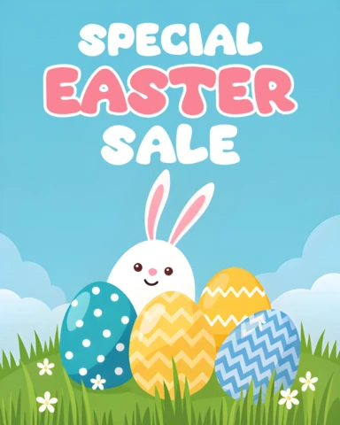 Playful Easter Sale Design Template for Festive Promotions