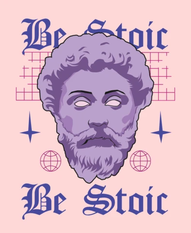 Stoic Philosophy Design Template with Vintage Bust for Poster Creation