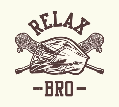 Plantilla de diseño de logotipo de casco y palo de lacrosse vintage