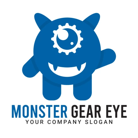 Monster Gear Eye Logo Design Template