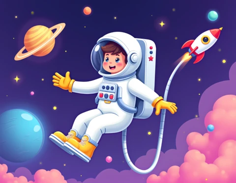 Kids Space Adventure Design Template for Fun Learning Activities