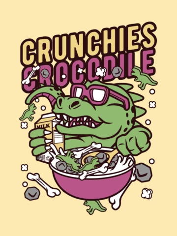 Crunchies Crocodile T-shirt Design Template