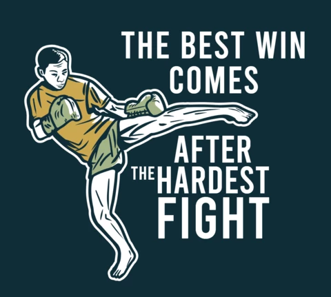 Boxing Fighter Kicking Poster Design Template