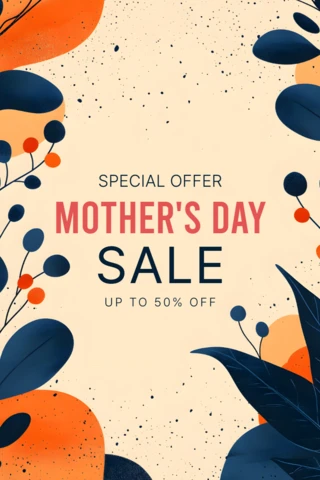 Plantilla de diseño moderno floral para la venta del día de la madre - arte promocional editable