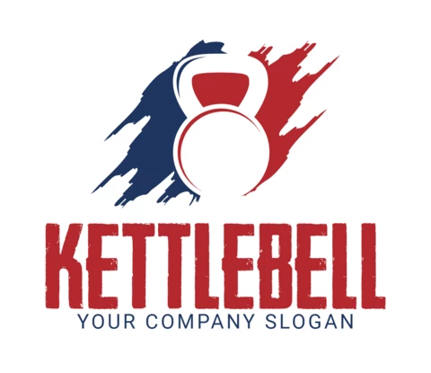 Modèle de conception de logo Kettlebell