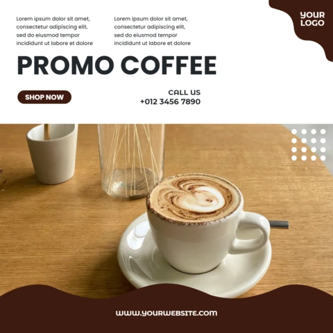 コーヒーショップのプロモーションソーシャルメディア投稿デザインテンプレート