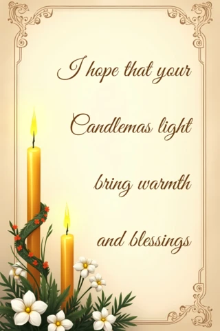 Candlemas Warmth and Blessings Greeting Card Design Template