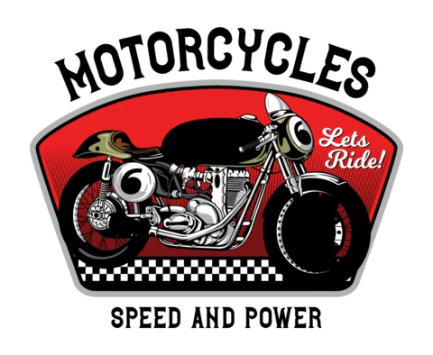 Lets Ride Motorcycle T-Shirt Design Template